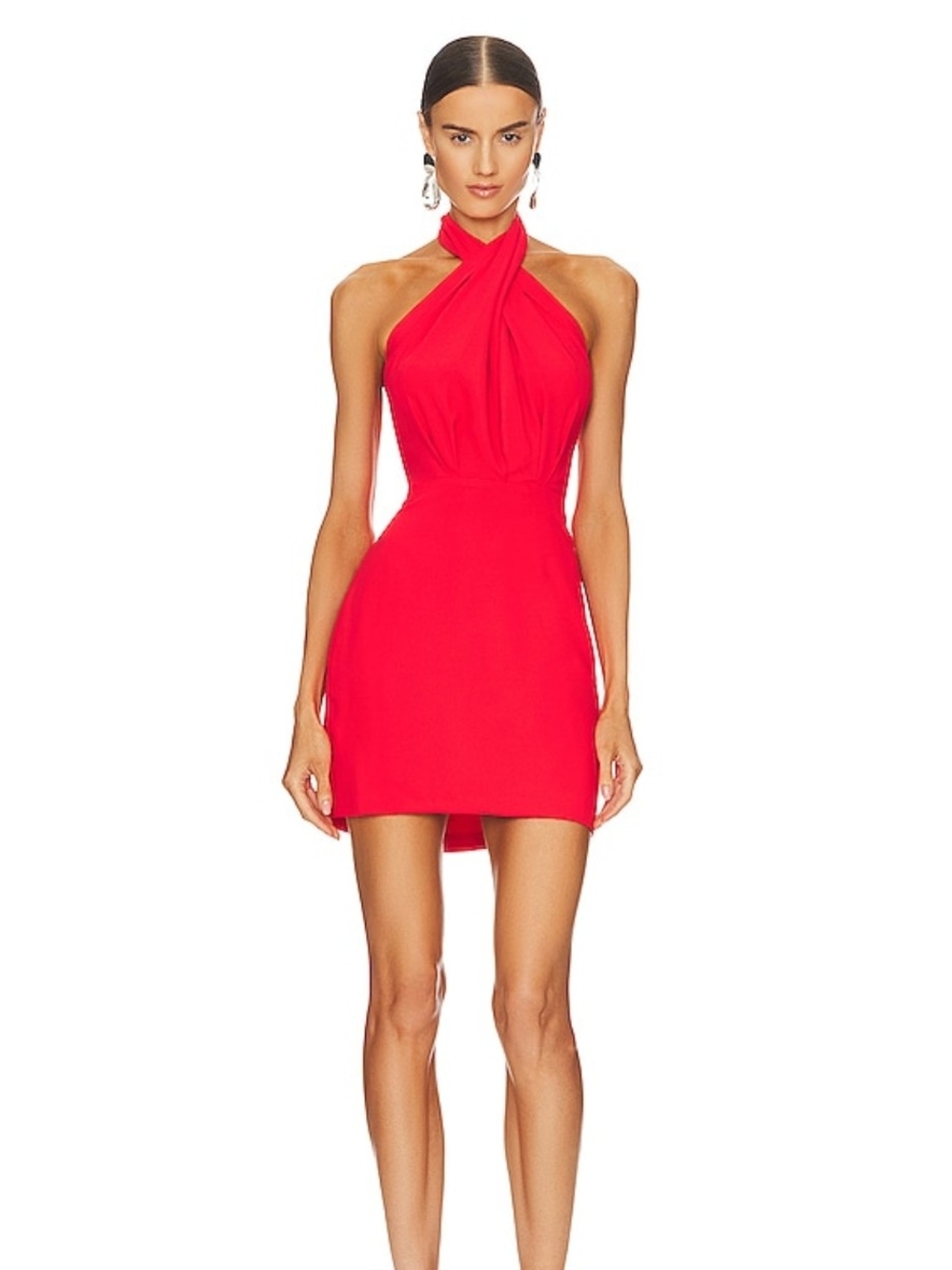 Amanda Uprichard x REVOLVE Mezcal Mini Dress Crimson Red Halter S